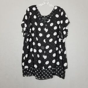 Lane Bryant Polka Dot Sheer Blouse